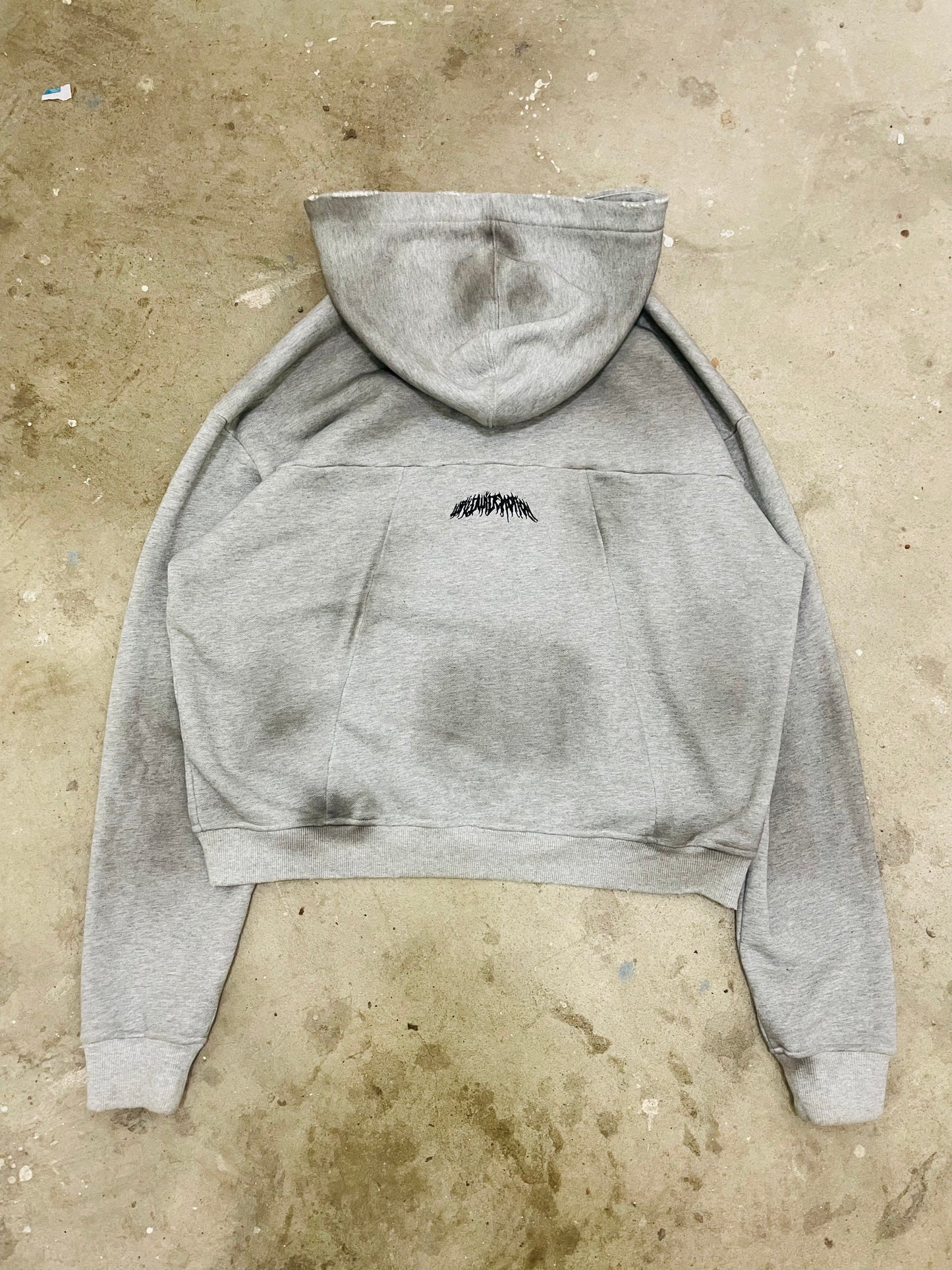 “MTN WORLDWIDE” Grey Washed Zip-up Hoodie